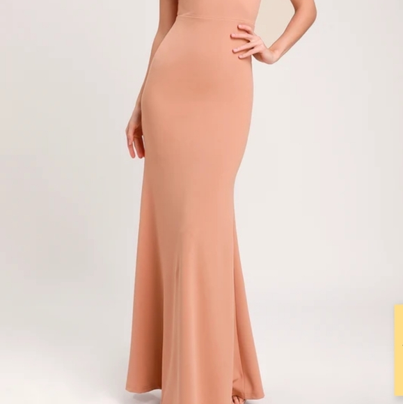 Medium Nude Off-the-Shoulder Maxi Dress - Picture 5 of 8